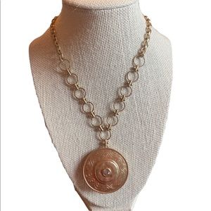 Chico’s Reversible Medallion Gold Necklace